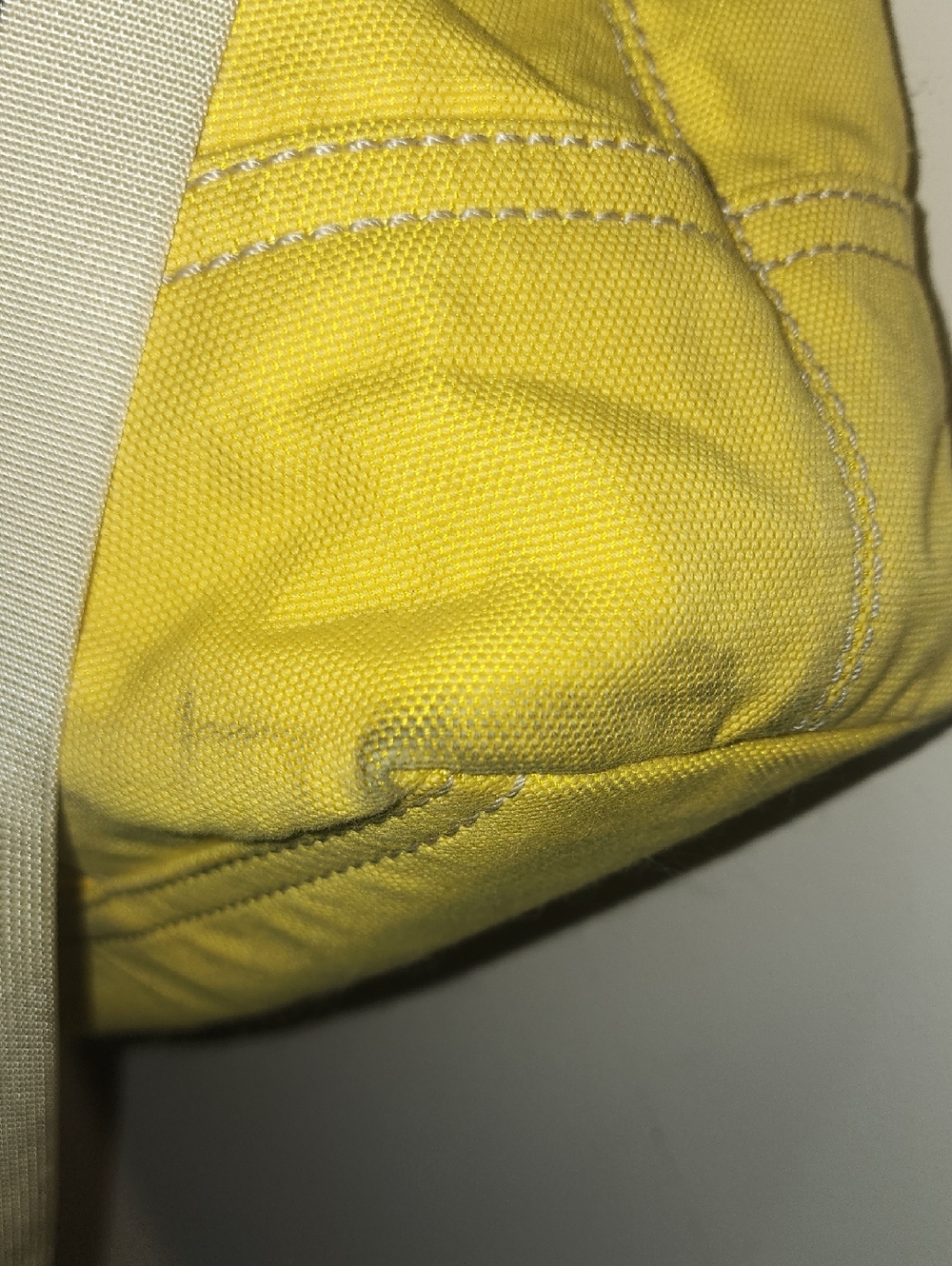 Coach Huge Yellow Canvas Tote Brown Leather Handles Travel Shoulder Strap Silver - Picture 17 of 17